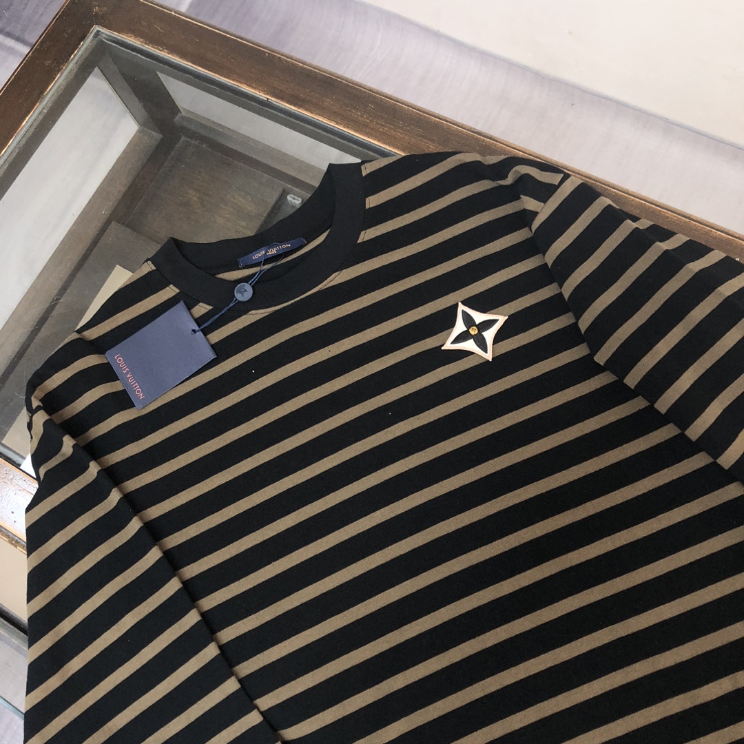 LV高仿條紋長袖上衣經典休閒百搭款｜歐美奢侈品精品推薦