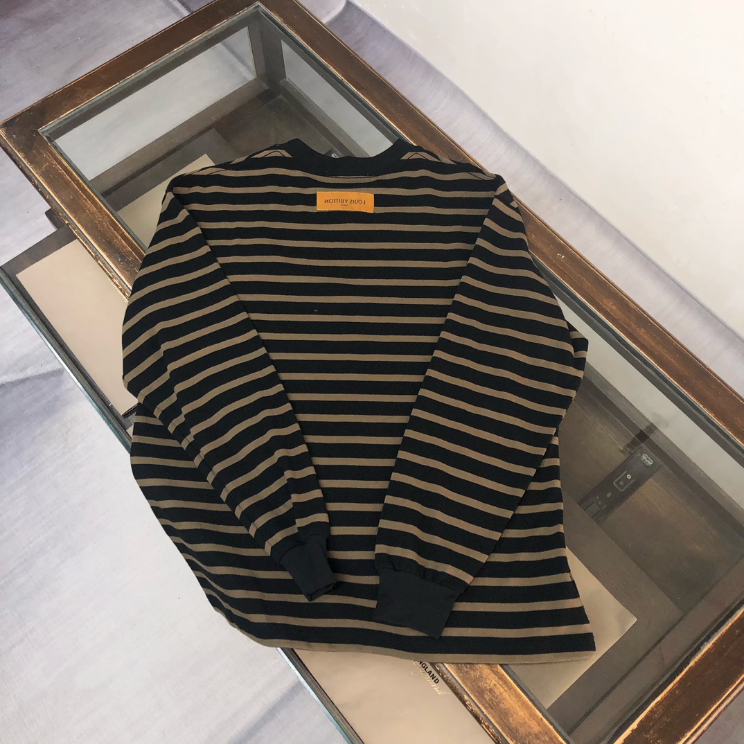 LV高仿條紋長袖上衣經典休閒百搭款｜歐美奢侈品精品推薦