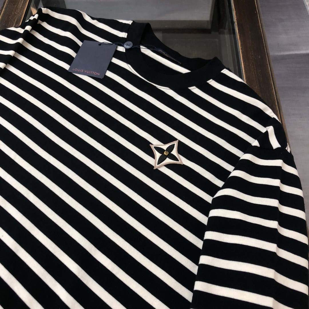 LV高仿條紋長袖上衣黑白配色百搭潮流款｜歐美奢侈品精品推薦