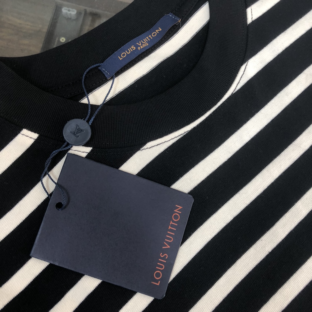 LV高仿條紋長袖上衣黑白配色百搭潮流款｜歐美奢侈品精品推薦