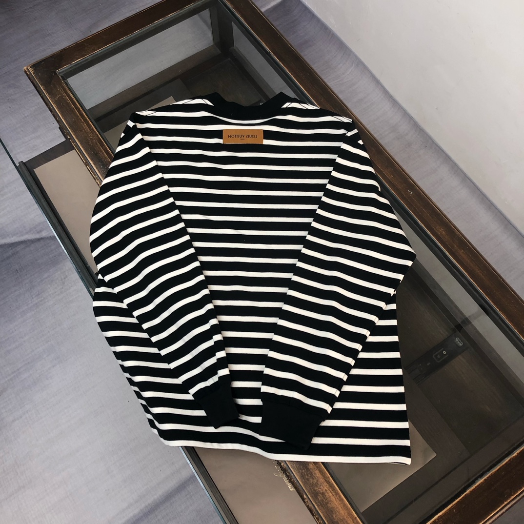 LV高仿條紋長袖上衣黑白配色百搭潮流款｜歐美奢侈品精品推薦