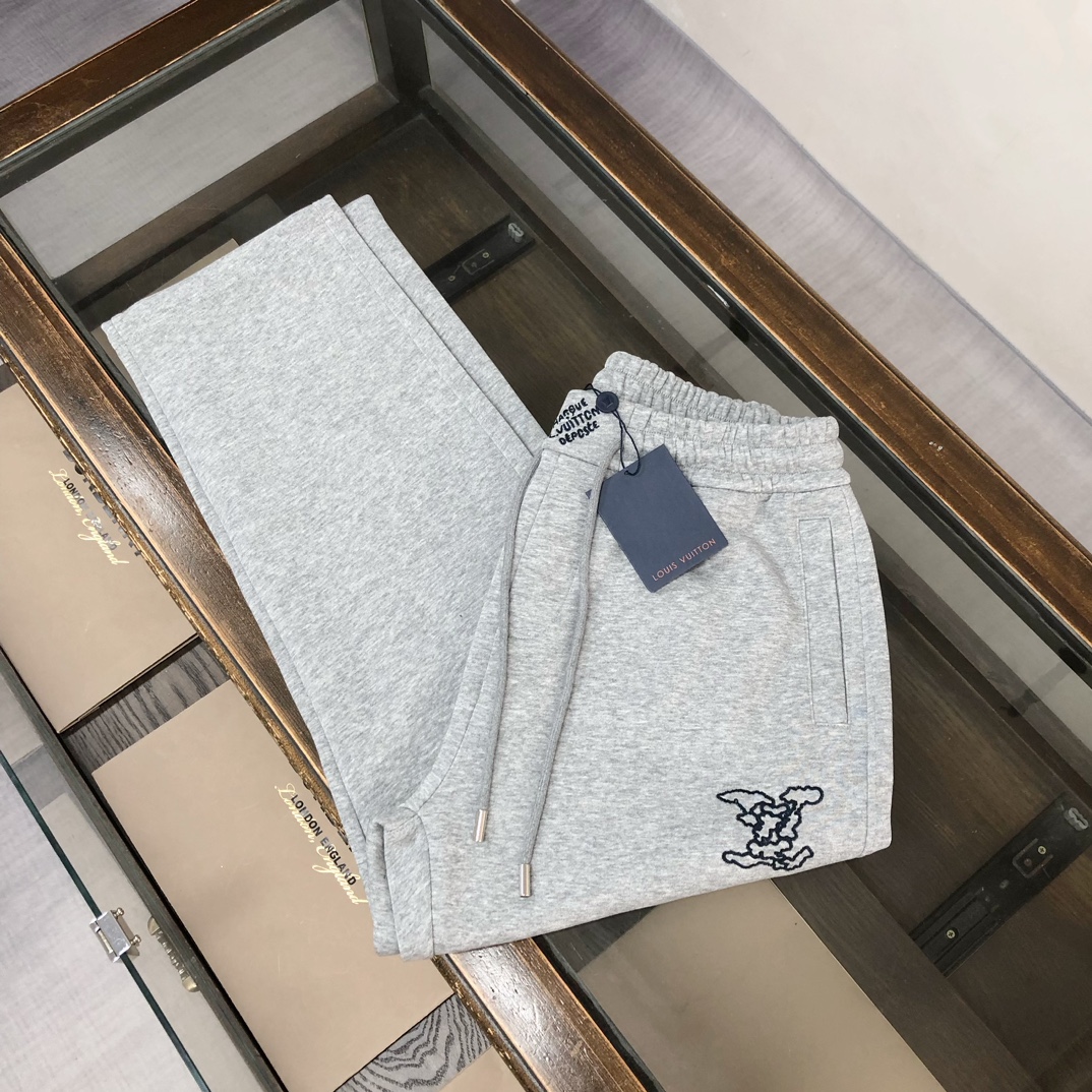 LV高仿灰色運動長褲百搭舒適休閒款｜歐美奢侈品精品推薦