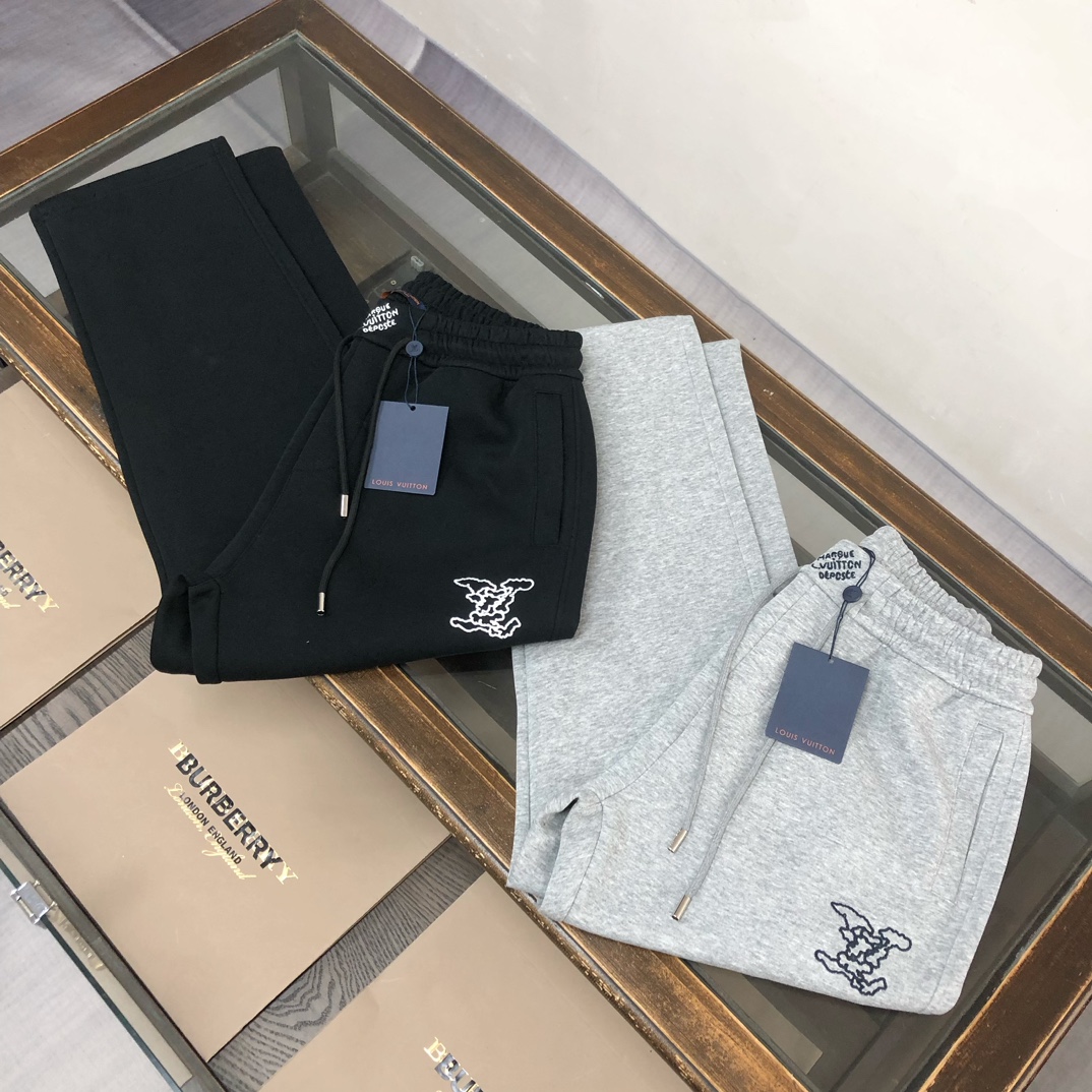 LV高仿灰色運動長褲百搭舒適休閒款｜歐美奢侈品精品推薦