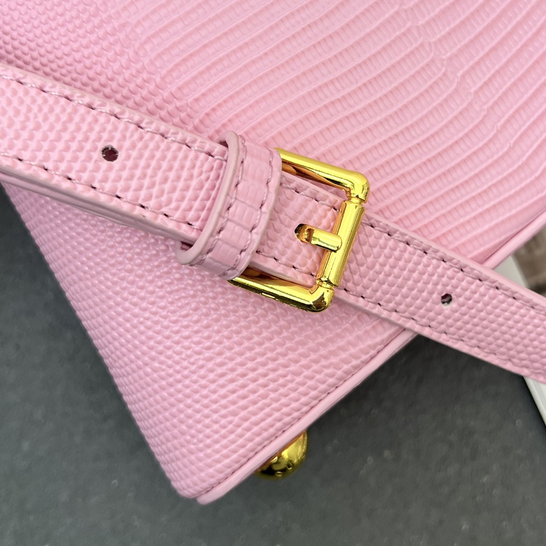LVA貨Capucines Mini粉色蜥蜴紋皮革手提包金屬V字鎖扣精緻斜背包｜歐美奢侈品精品推薦