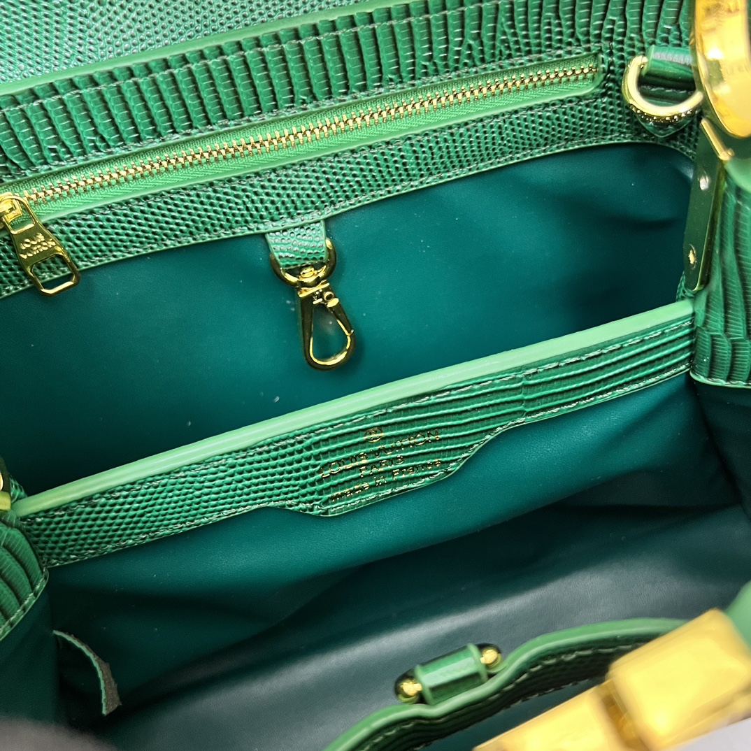 LV 高仿 M12297 經典綠色手提包 優雅黑金扣27cm氣質款|超A仿原單精品圖片 7 LV 高仿 M12297 經典綠色手提包 優雅黑金扣27cm氣質款|歐美奢侈品精品推薦