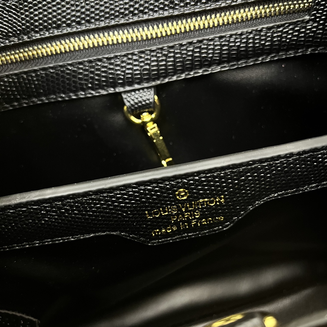 LV 高仿 M12297 黑色壓紋手提包 金扣細節27cm商務百搭款|超A仿原單精品圖片 15 LV 高仿 M12297 黑色壓紋手提包 金扣細節27cm商務百搭款|歐美奢侈品精品推薦