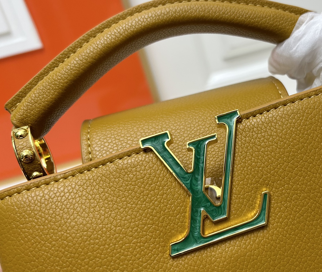 LV 高仿 M21168 小號黃綠標手提包 21cm亮眼時尚單品｜歐美奢侈品精品推薦