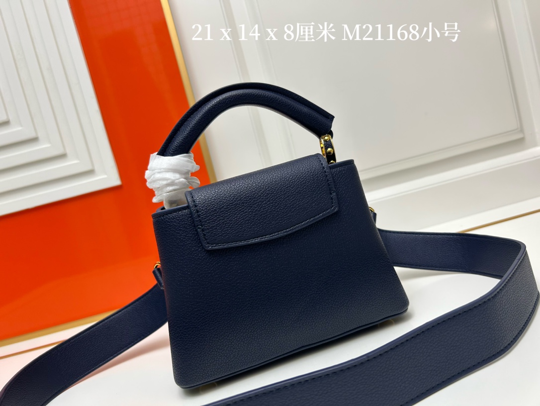 LV 一比一 M21168 小號深藍手提包 21cm典雅百搭輕奢款｜歐美奢侈品精品推薦