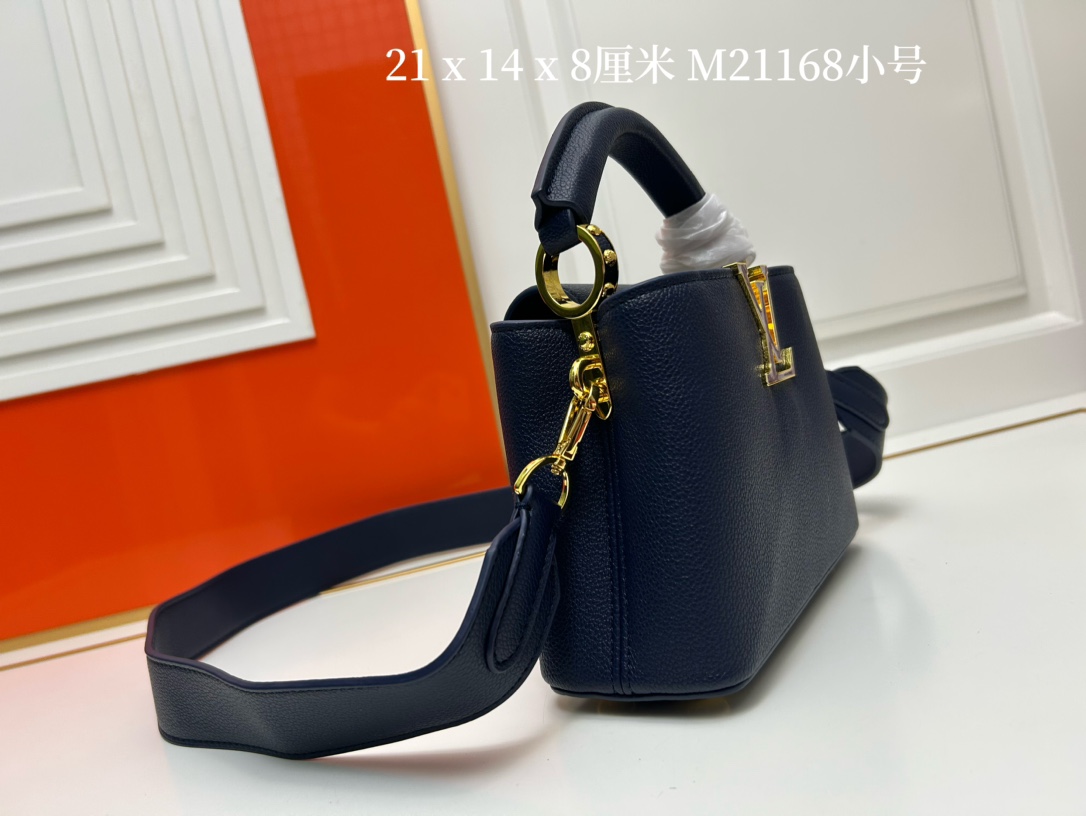 LV 一比一 M21168 小號深藍手提包 21cm典雅百搭輕奢款｜歐美奢侈品精品推薦