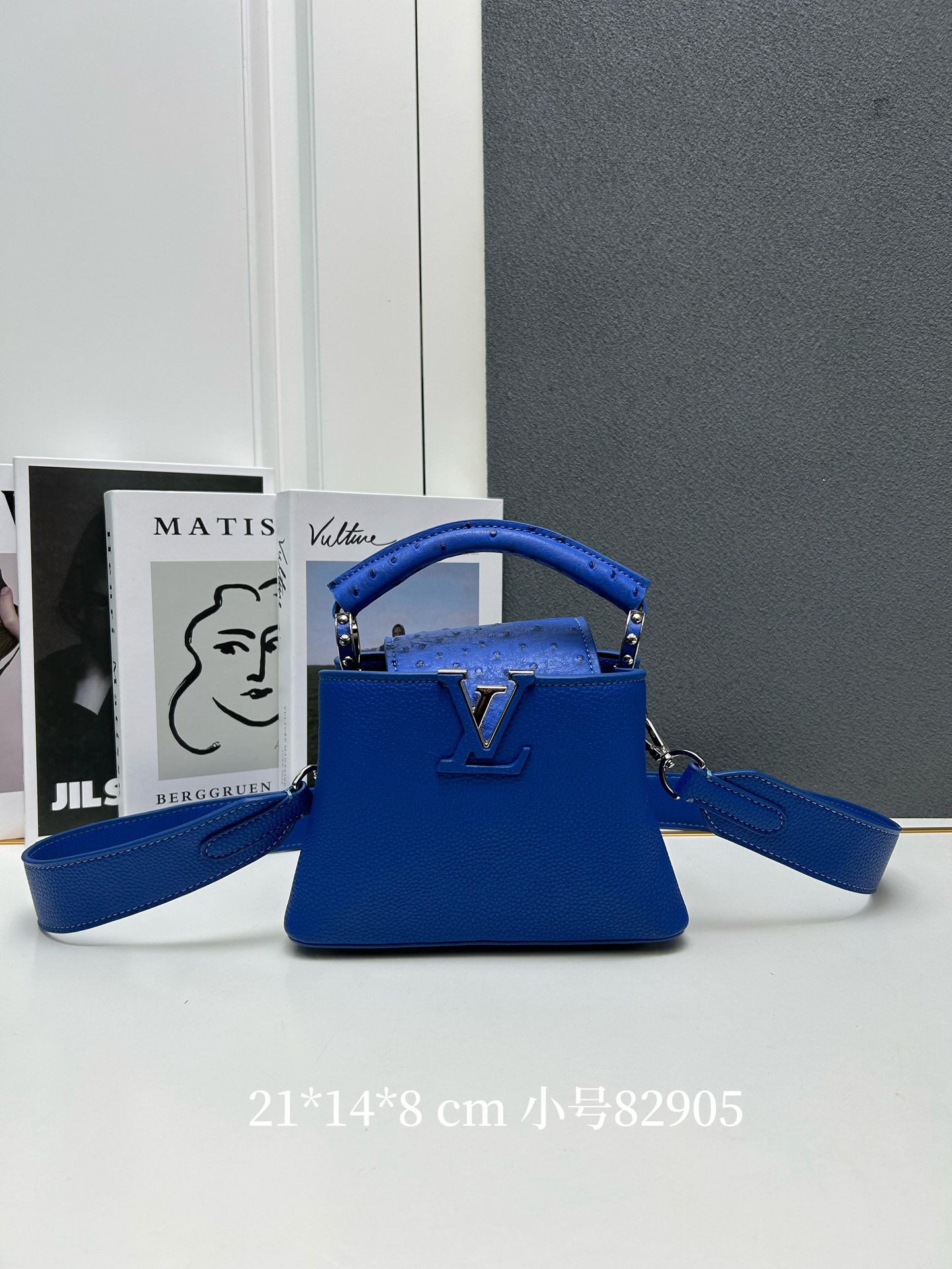 LV 高仿 82905 小號寶藍手提包 21cm挺括百搭時尚款｜歐美奢侈品精品推薦