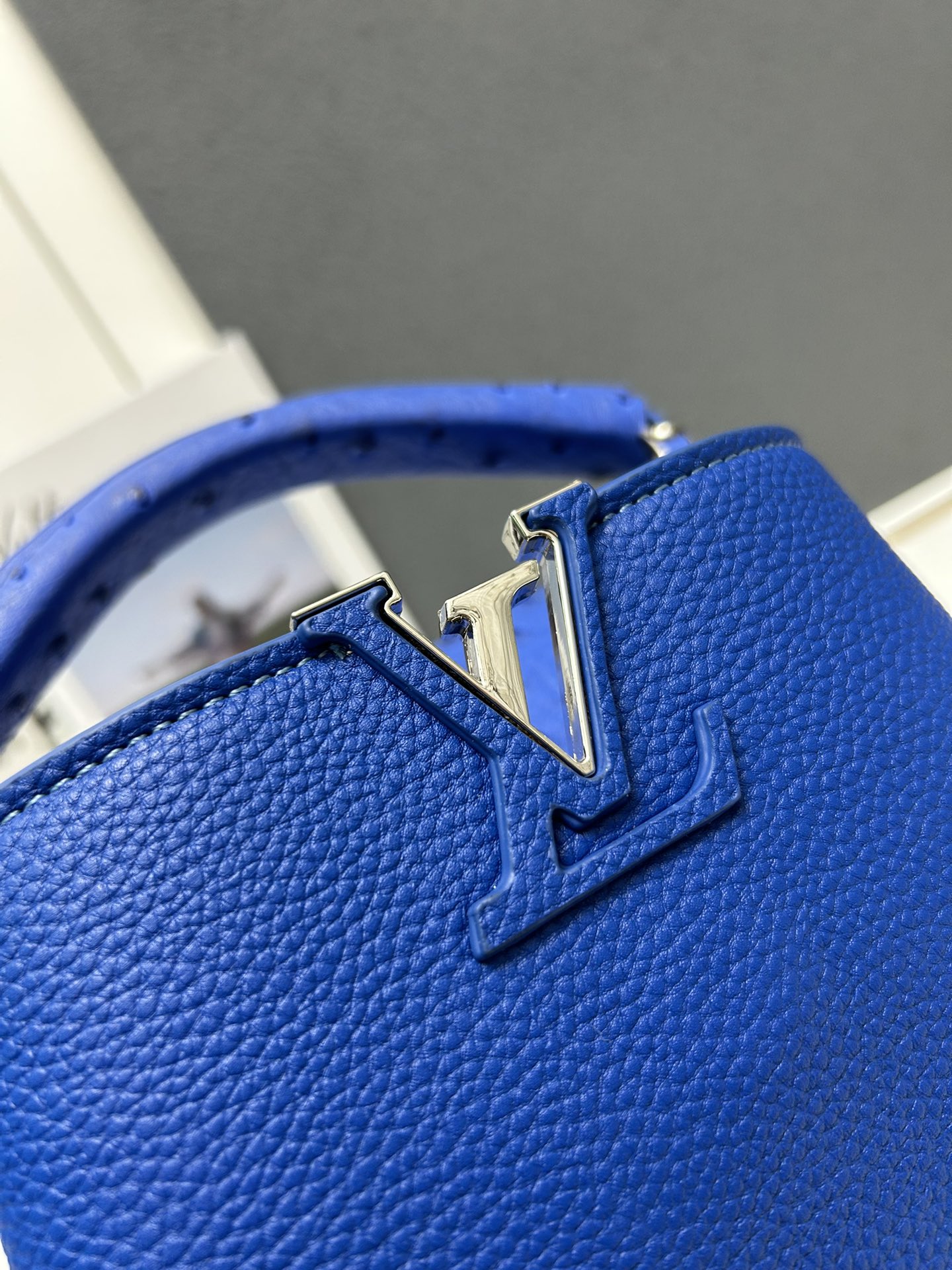 LV 高仿 82905 小號寶藍手提包 21cm挺括百搭時尚款｜歐美奢侈品精品推薦