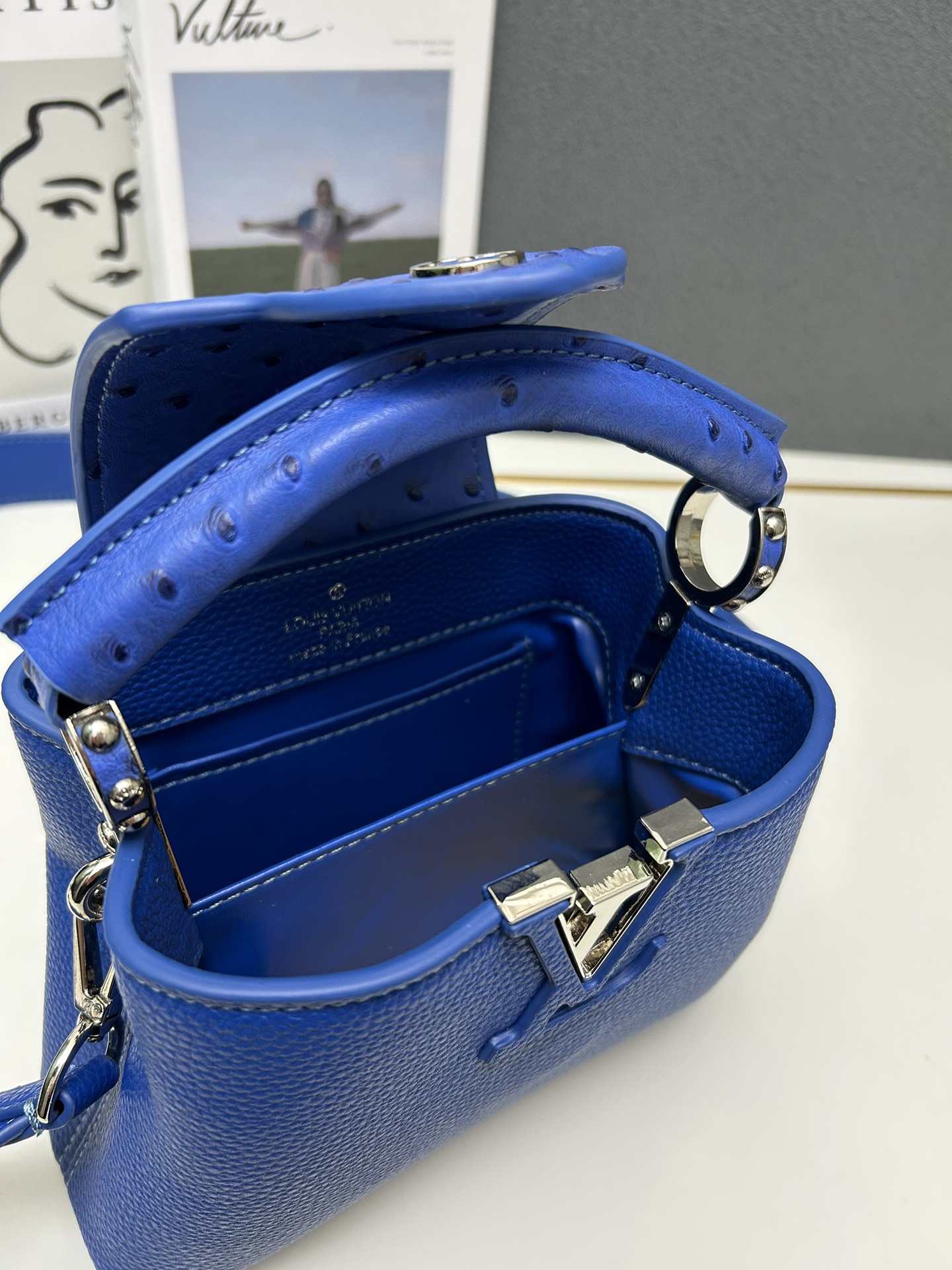LV 高仿 82905 小號寶藍手提包 21cm挺括百搭時尚款｜歐美奢侈品精品推薦