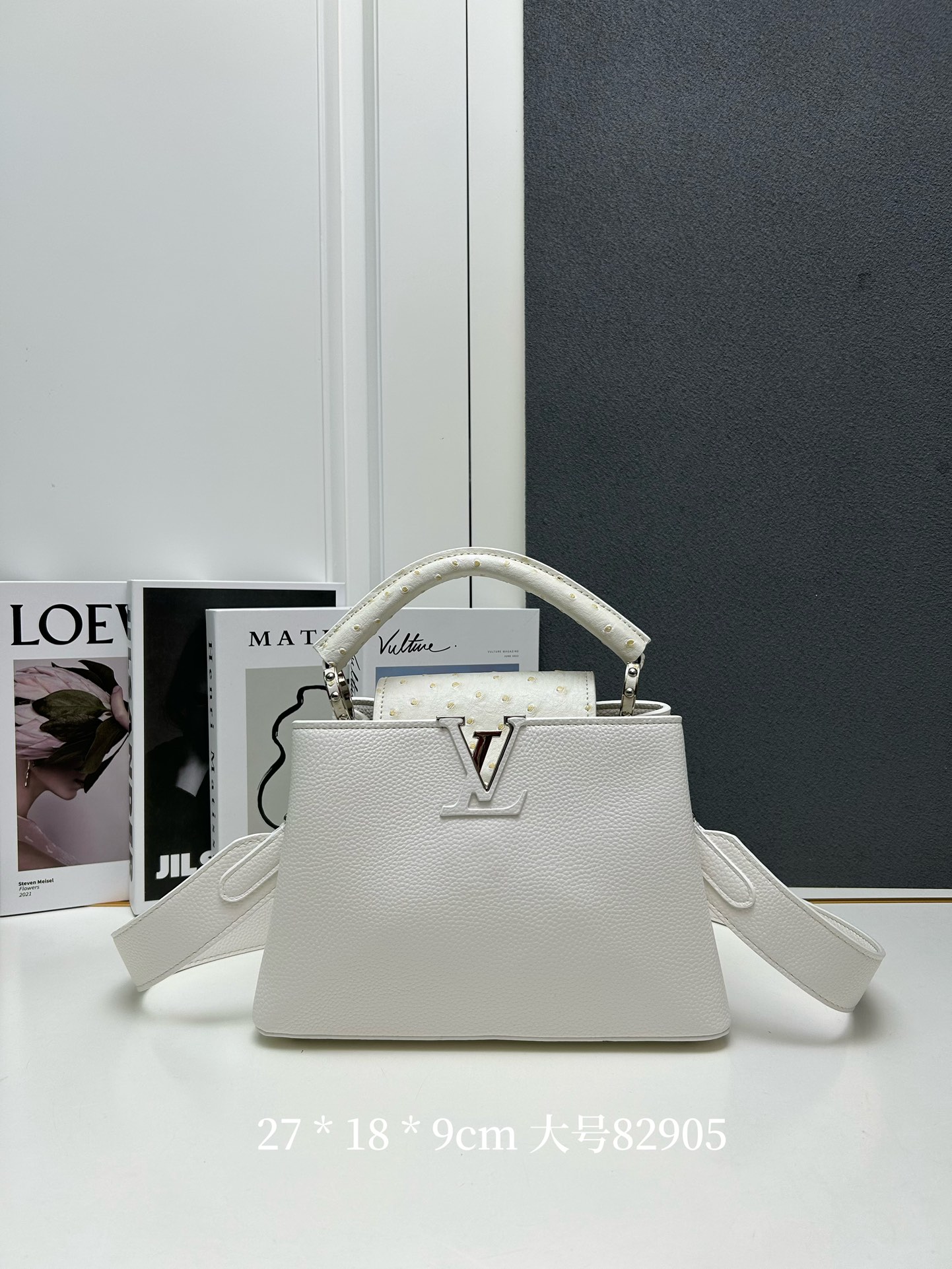 LV 高仿 82905 大號白色手提包 27cm挺括造型氣質百搭｜歐美奢侈品精品推薦