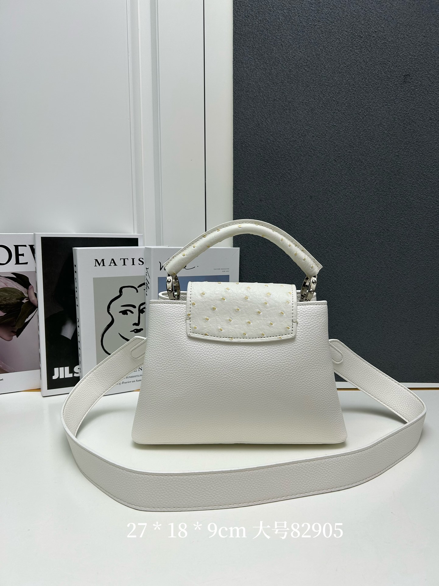 LV 高仿 82905 大號白色手提包 27cm挺括造型氣質百搭｜歐美奢侈品精品推薦