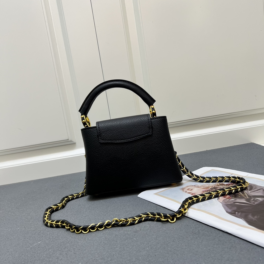 LV A貨 24583 小號黑色鏈條手提包 21cm百搭優雅女款｜歐美奢侈品精品推薦