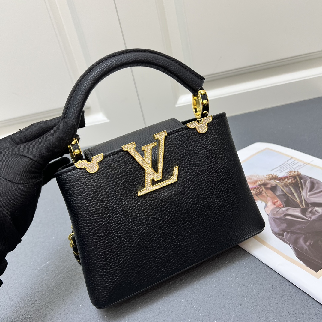 LV A貨 24583 小號黑色鏈條手提包 21cm百搭優雅女款｜歐美奢侈品精品推薦