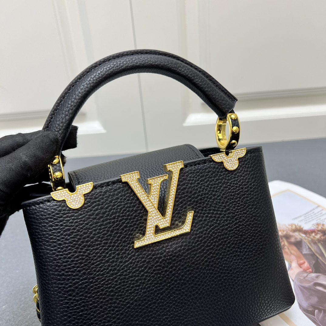 LV A貨 24583 小號黑色鏈條手提包 21cm百搭優雅女款｜歐美奢侈品精品推薦