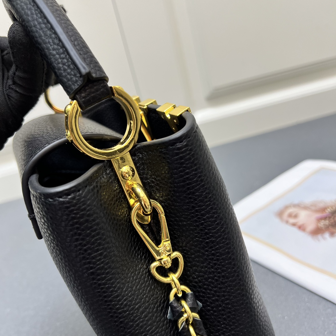 LV A貨 24583 小號黑色鏈條手提包 21cm百搭優雅女款｜歐美奢侈品精品推薦