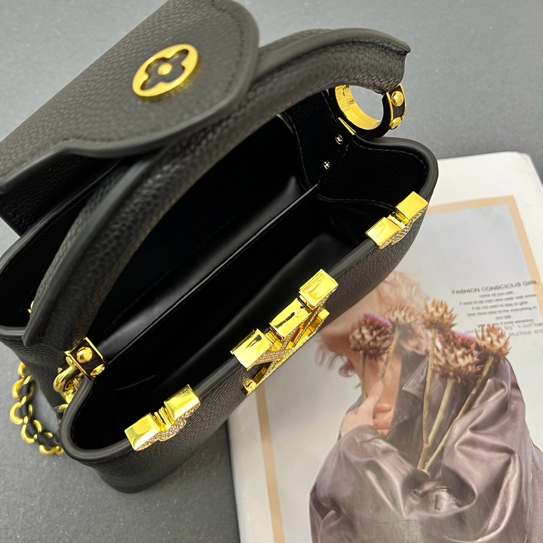 LV A貨 24583 小號黑色鏈條手提包 21cm百搭優雅女款｜歐美奢侈品精品推薦