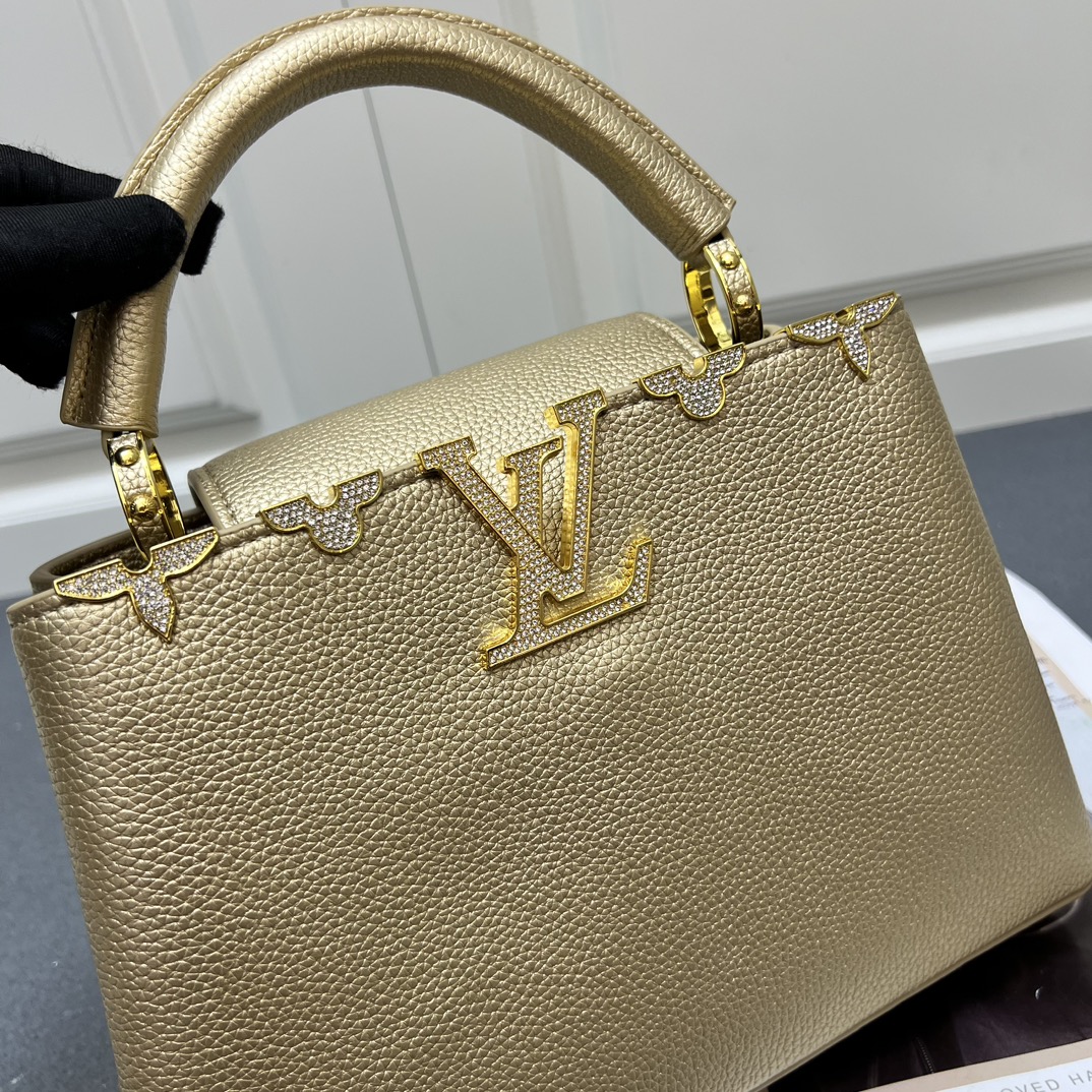 LV 精品仿製 24584 中號金色鏈條手提包 27cm高級質感女款｜歐美奢侈品精品推薦