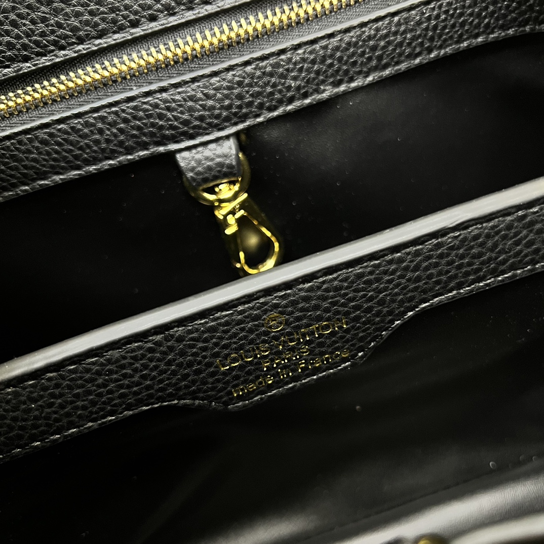 LV 高仿 24584 中號黑色鏈條手提包 27cm簡約百搭女款｜歐美奢侈品精品推薦