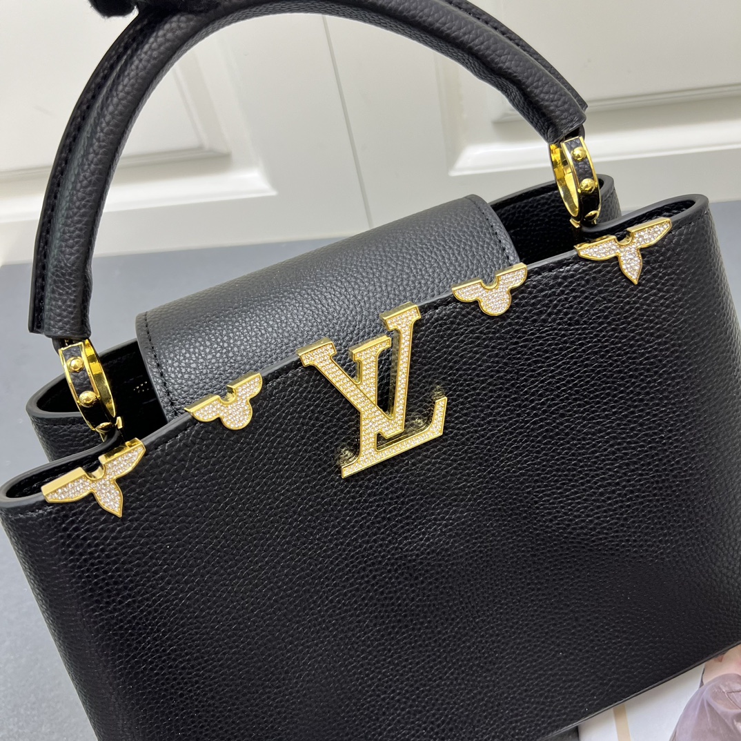 LV 原單 24585 大號黑色鏈條手提包 31.5cm通勤百搭女款｜歐美奢侈品精品推薦