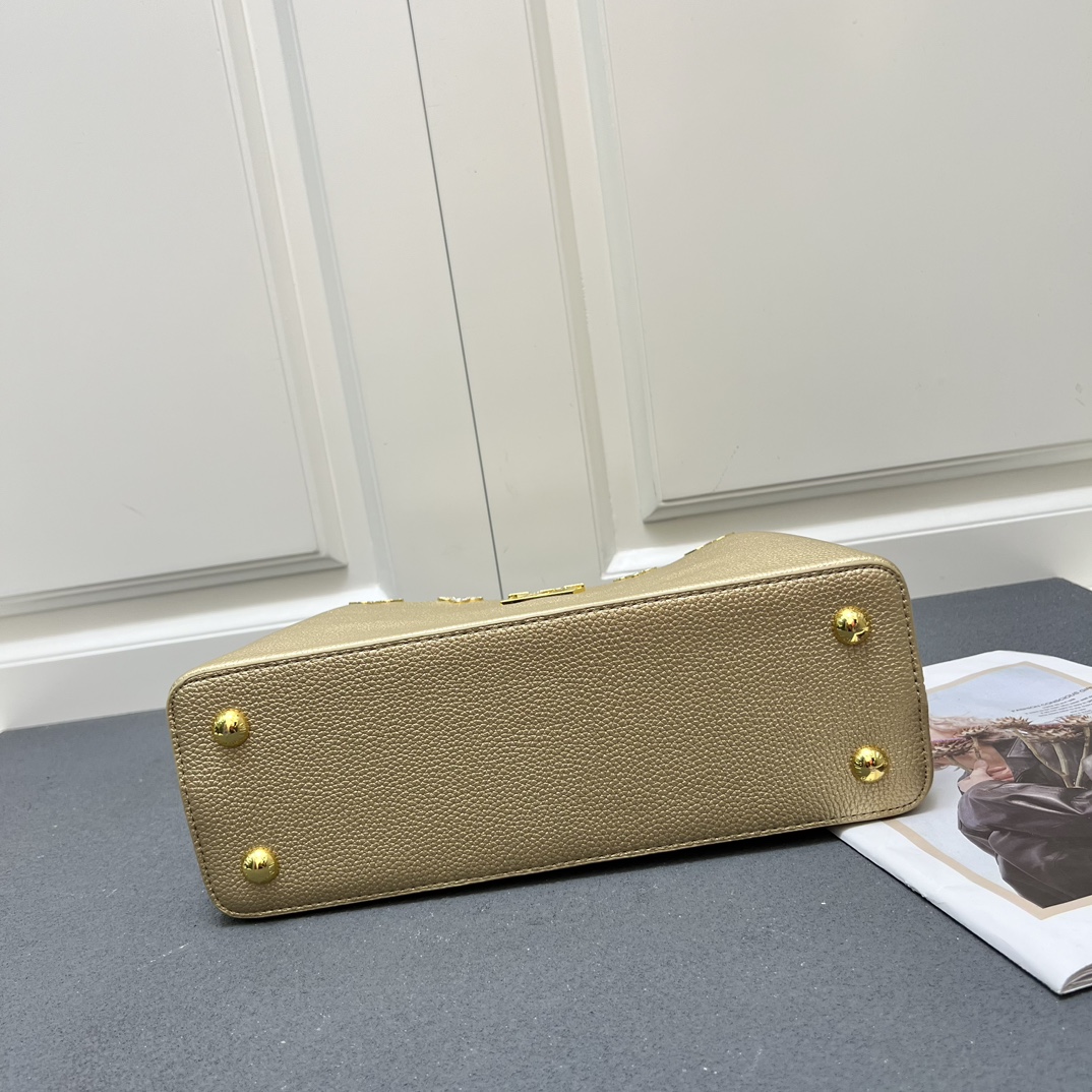 LV 高仿 24585 大號香檳金鏈條手提包 31.5cm典雅百搭女款｜歐美奢侈品精品推薦