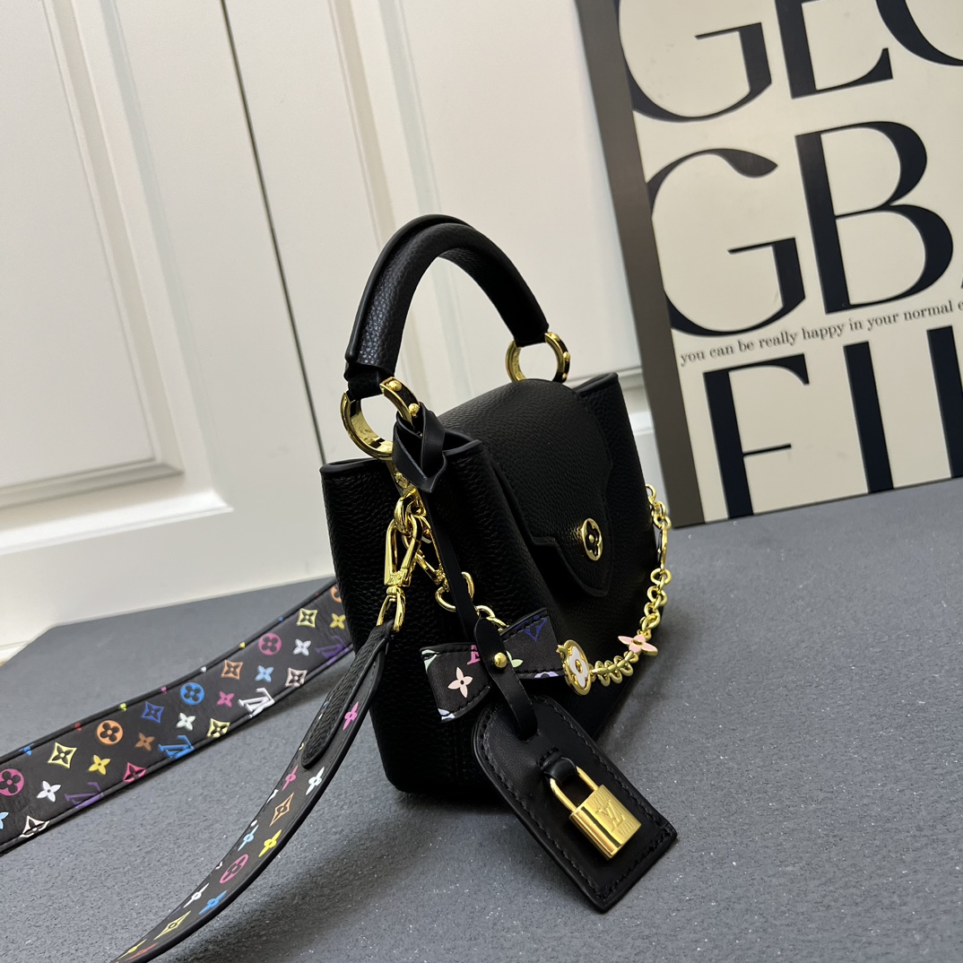 LV 原單 12352 小號黑色鏈條翻蓋手提包 21x14x8cm鎖扣女包｜歐美奢侈品精品推薦