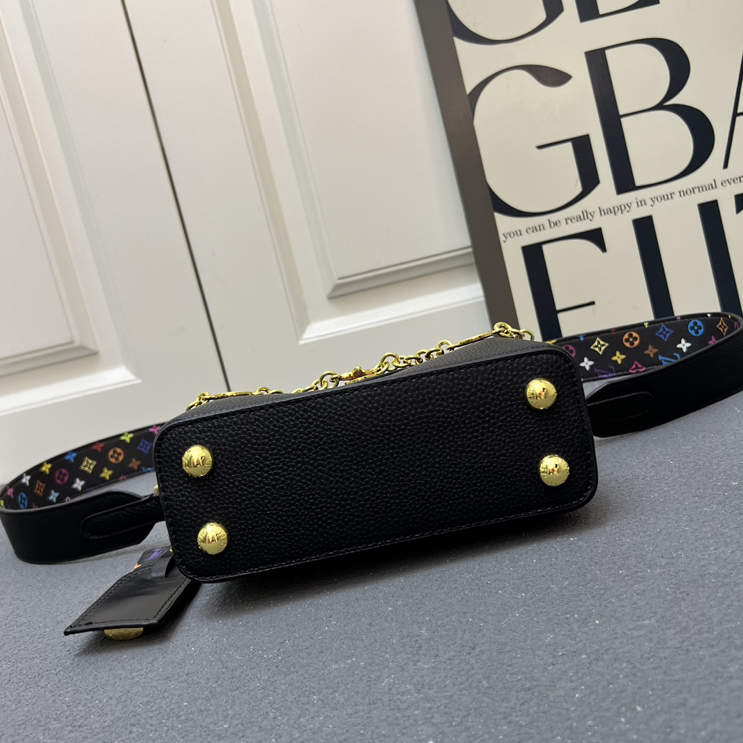 LV 原單 12352 小號黑色鏈條翻蓋手提包 21x14x8cm鎖扣女包｜歐美奢侈品精品推薦
