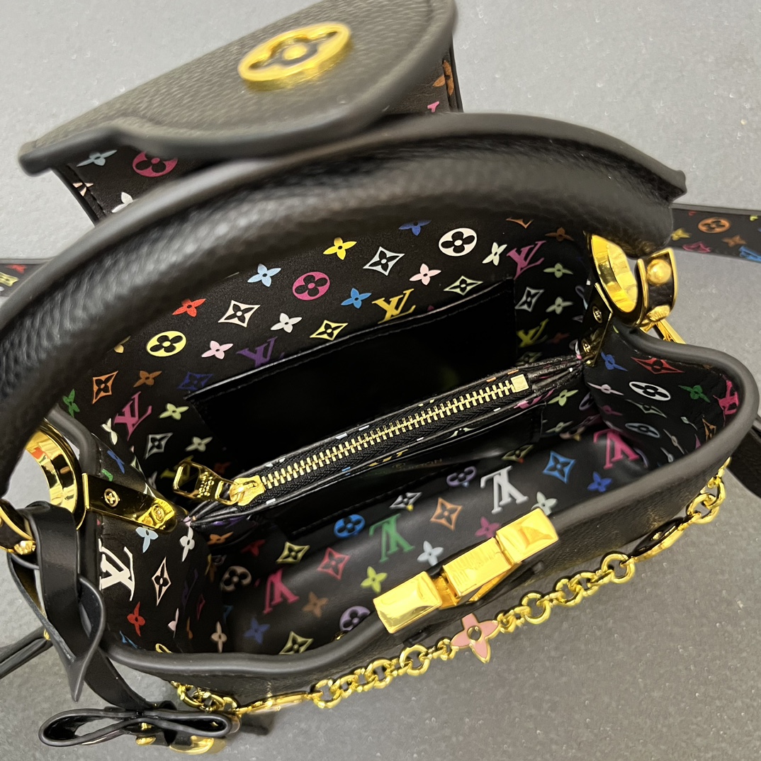 LV 原單 12352 小號黑色鏈條翻蓋手提包 21x14x8cm鎖扣女包｜歐美奢侈品精品推薦