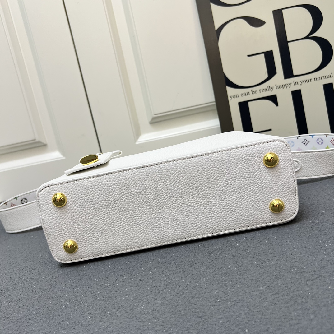 LV A貨 12353 大號白色鎖扣翻蓋手提包 27x18x9cm寬肩帶女包｜歐美奢侈品精品推薦