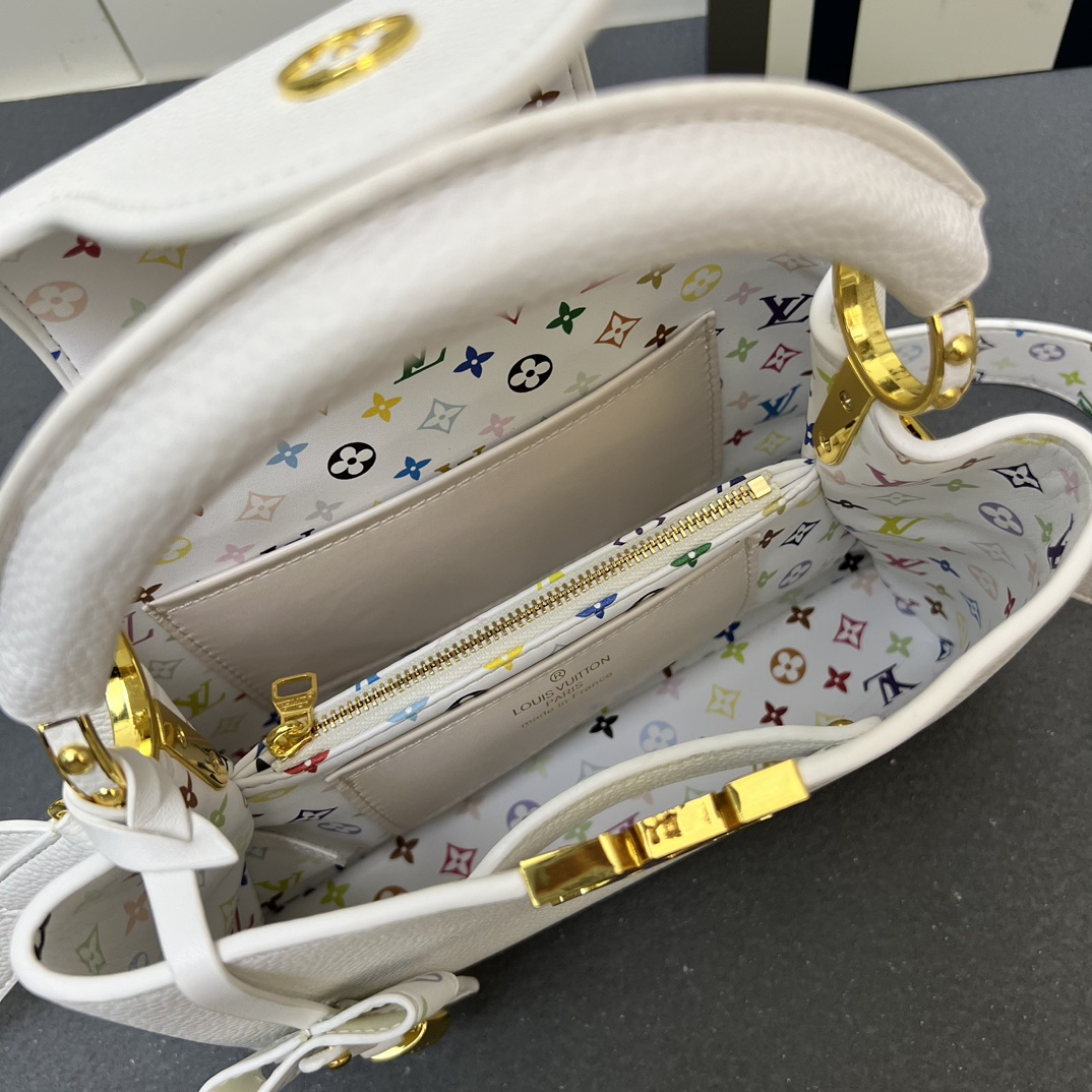 LV A貨 12353 大號白色鎖扣翻蓋手提包 27x18x9cm寬肩帶女包｜歐美奢侈品精品推薦