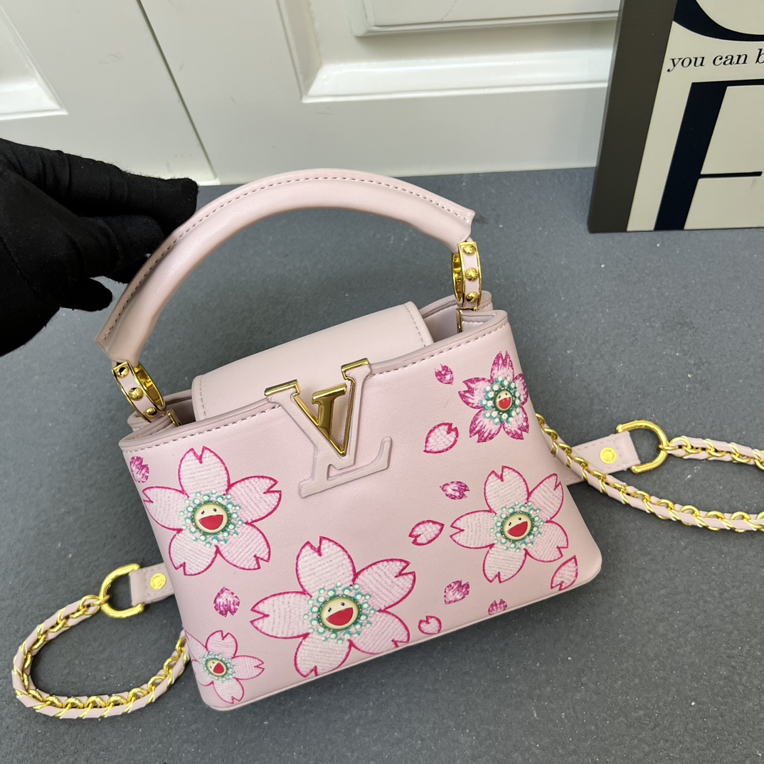 LV原單 13249 小號粉色櫻花手提包 21x14x8cm鏈條肩背包｜歐美奢侈品精品推薦