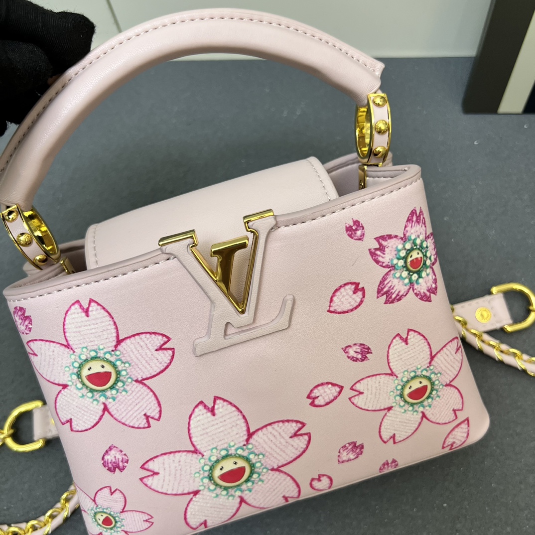 LV原單 13249 小號粉色櫻花手提包 21x14x8cm鏈條肩背包｜歐美奢侈品精品推薦