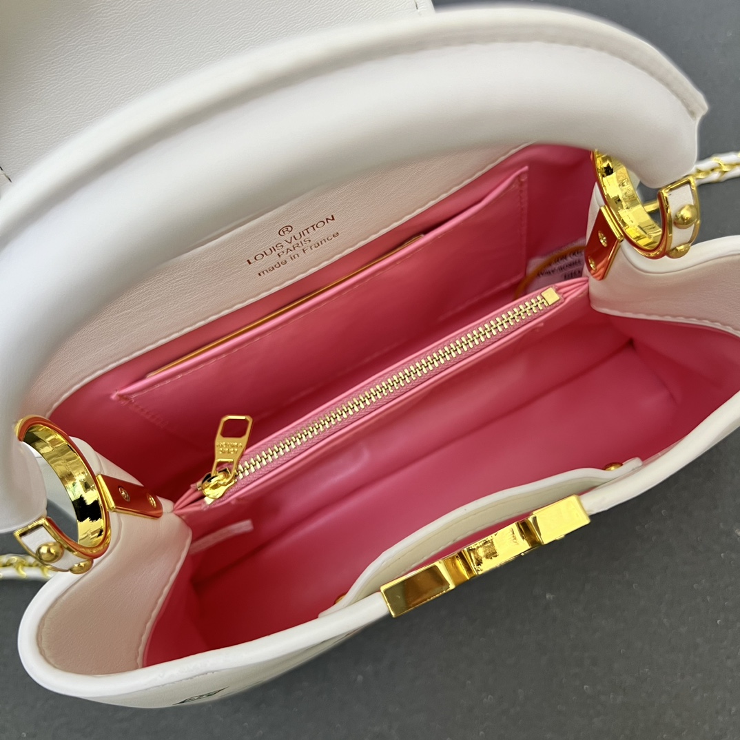 LV A貨 14166 大號白色彩標手提包 27x18x9cm鏈條肩背包｜歐美奢侈品精品推薦