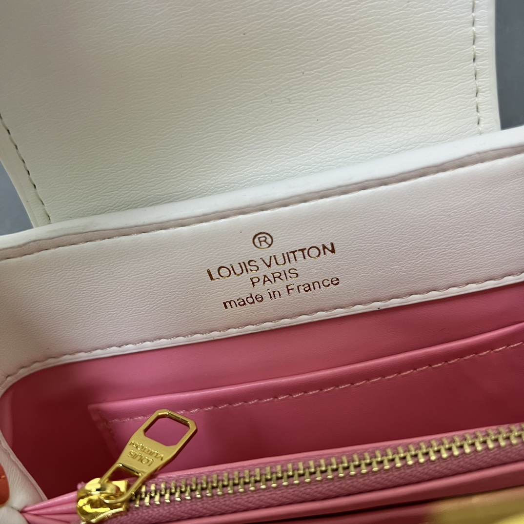 LV 原單 14165 小號白色彩標手提包 21x14x8cm鏈條肩背包｜歐美奢侈品精品推薦
