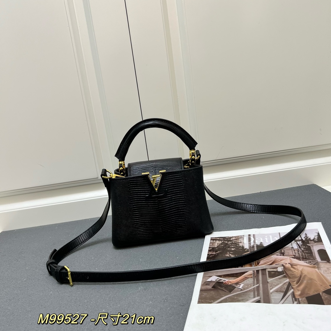 LV A貨 M99527 黑色小號手提包 21cm鱷魚紋肩背包