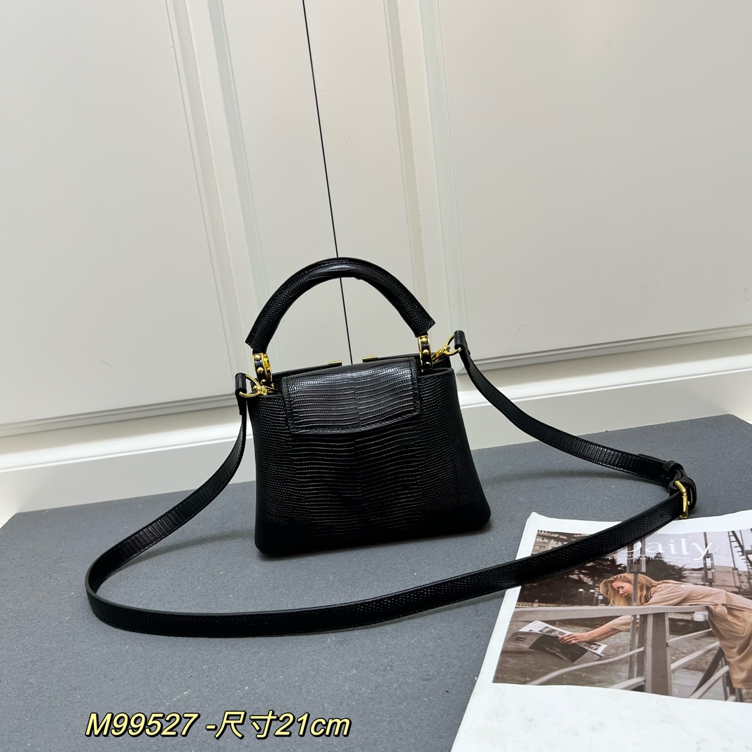 LV A貨 M99527 黑色小號手提包 21cm鱷魚紋肩背包｜歐美奢侈品精品推薦