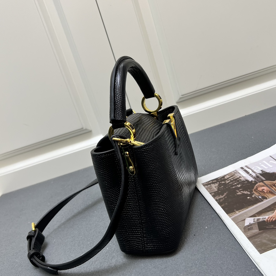 LV A貨 M99527 黑色小號手提包 21cm鱷魚紋肩背包｜歐美奢侈品精品推薦