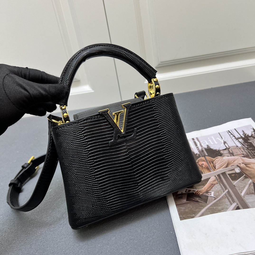 LV A貨 M99527 黑色小號手提包 21cm鱷魚紋肩背包｜歐美奢侈品精品推薦