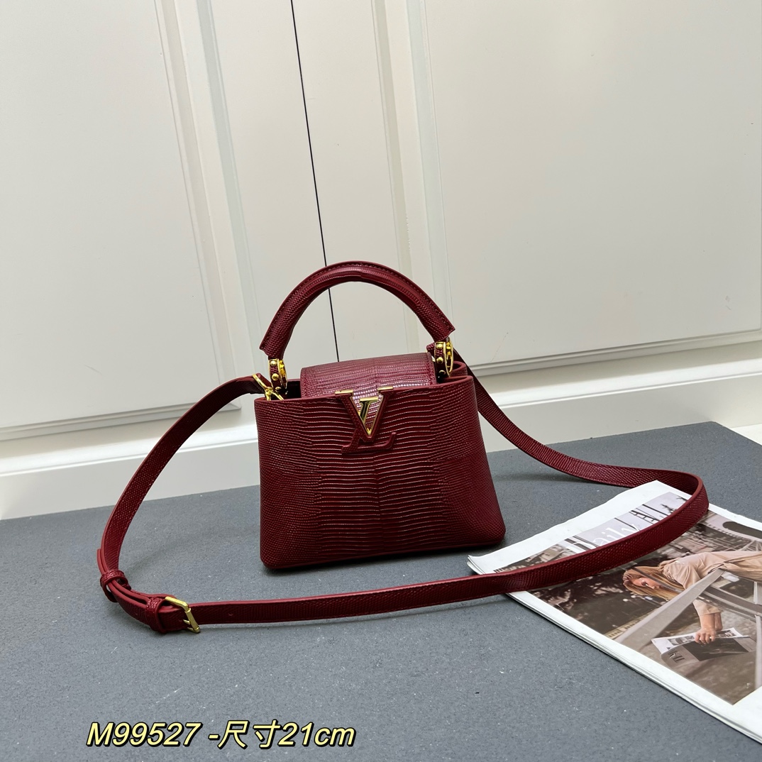 LV A貨 M99527 酒紅鱷魚紋小號手提包 21cm復古優雅肩背款