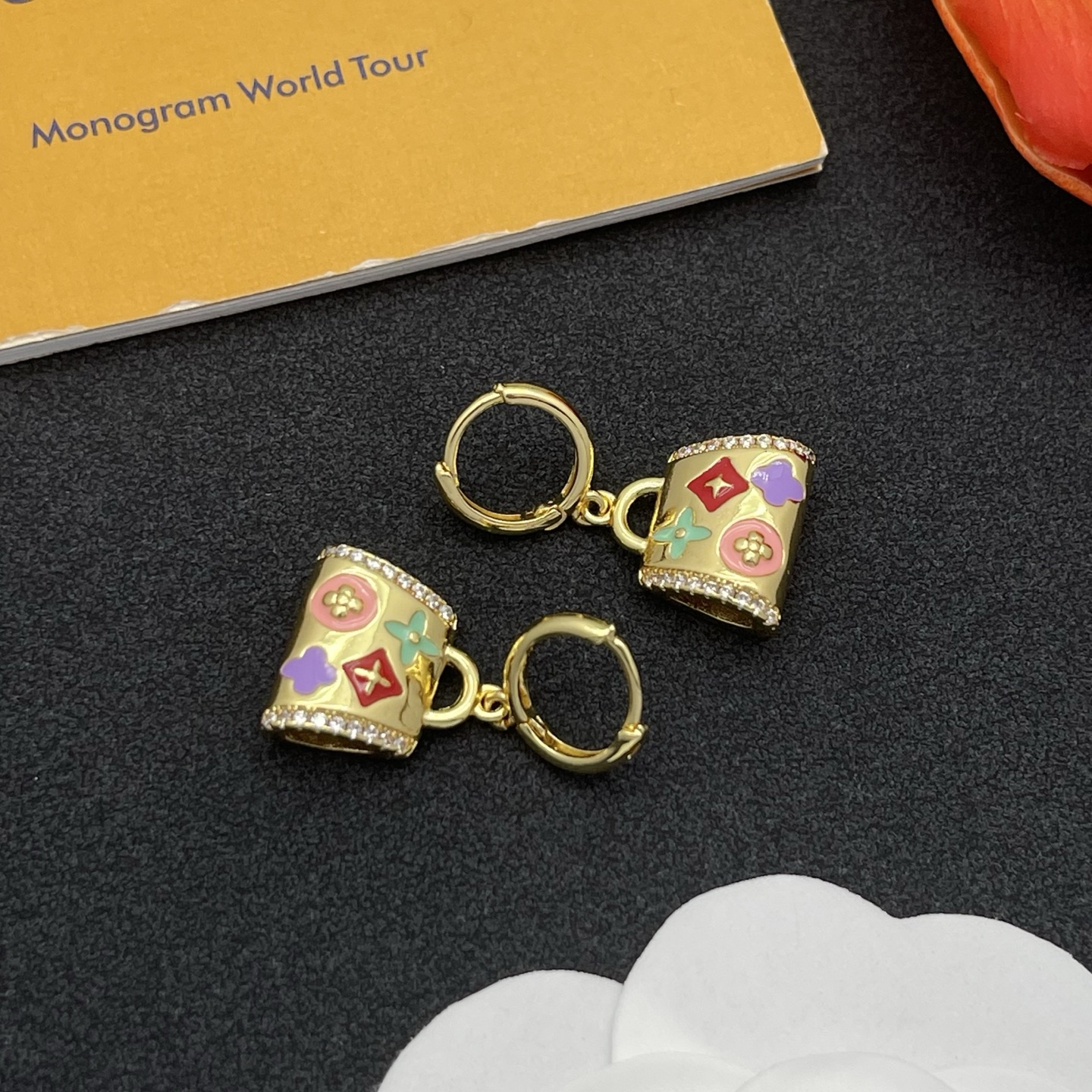 LV彩色手袋耳環 A貨精品琺瑯立體造型｜歐美奢侈品精品推薦