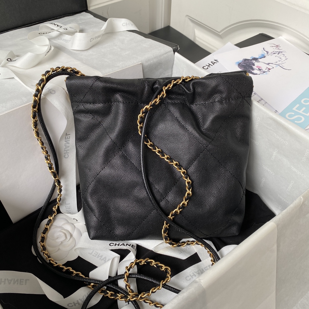 CHANEL A貨黑色束口包 女士金鏈百搭款 都會簡約實用設計｜歐美奢侈品精品推薦