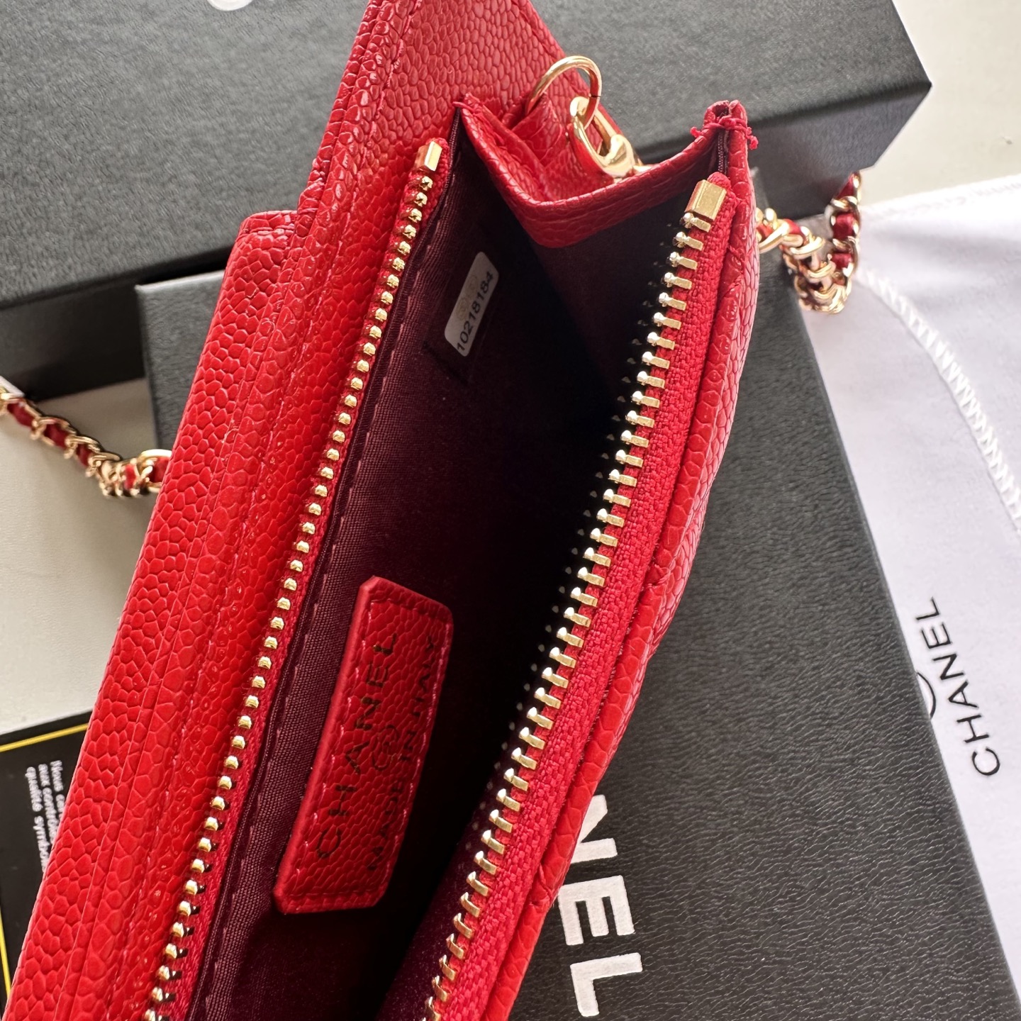 CHANEL 一比一女士斜背手機包 紅色菱格紋小香風鏈條款｜歐美奢侈品精品推薦