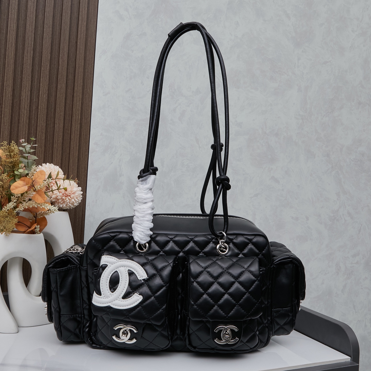 Chanel 高仿多功能肩背包 黑色雙口袋設計 通勤時尚新選擇