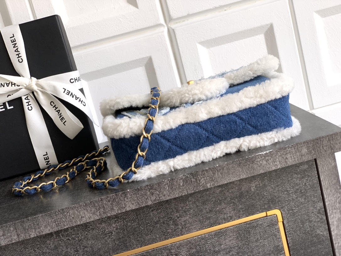 CHANEL 頂級復刻 牛仔拼接羊羔絨菱格包 冬季限量設計款｜歐美奢侈品精品推薦