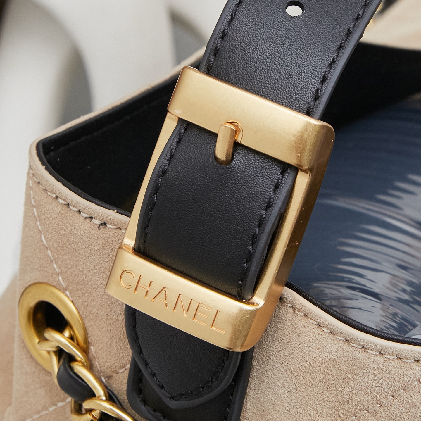 Chanel 高仿菱格拼接托特包 女士鏈條手提包 2025米色質感百搭款