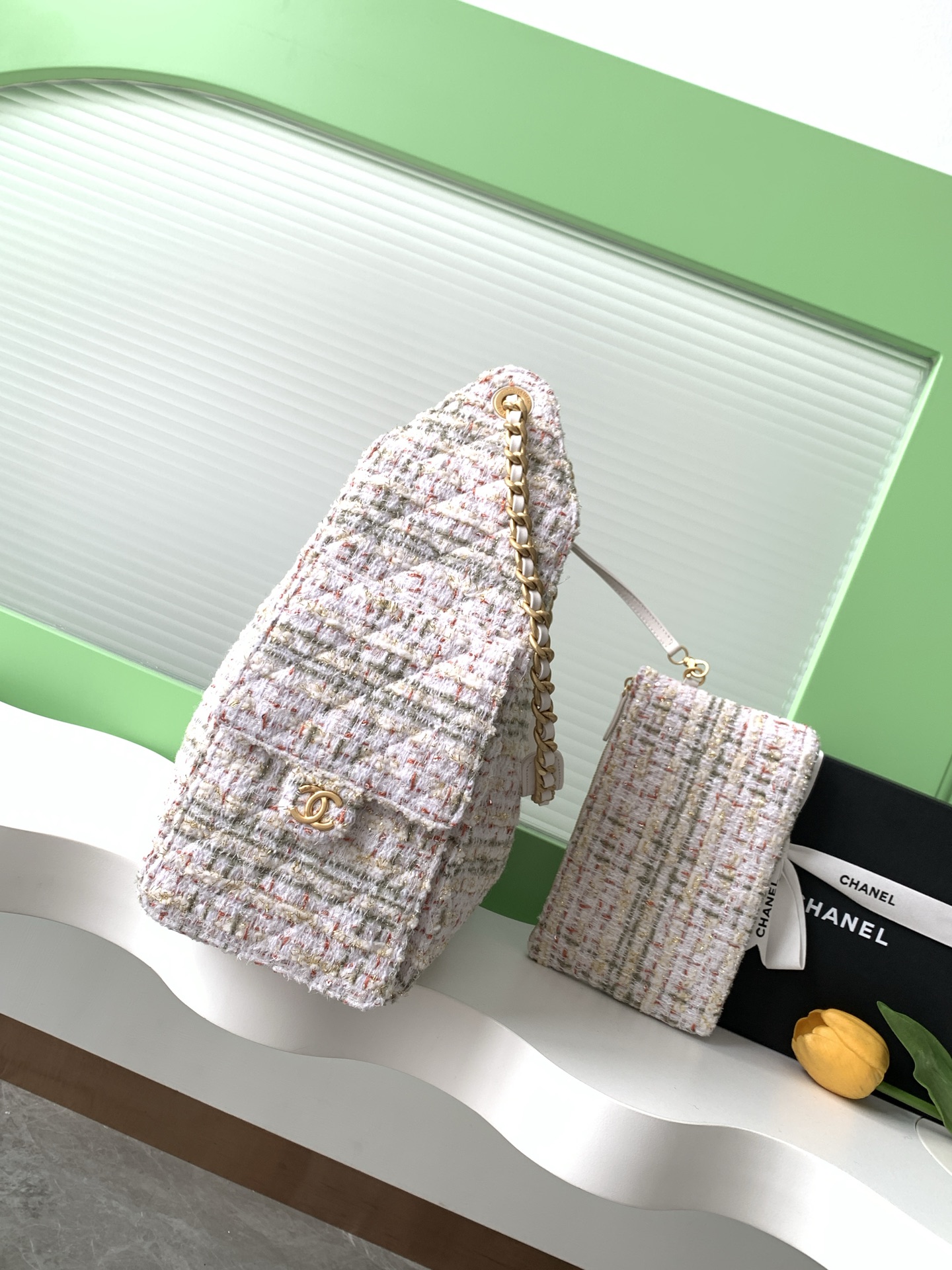 Chanel 原單白色編織束口托特包 女士鏈條肩背包 氣質溫柔2025新品｜歐美奢侈品精品推薦