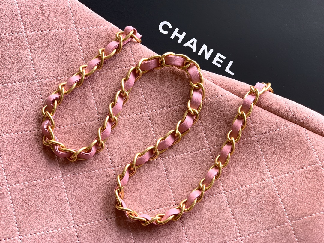 CHANEL高仿女款鏈條包 粉色絨布設計 百搭甜美款｜歐美奢侈品精品推薦