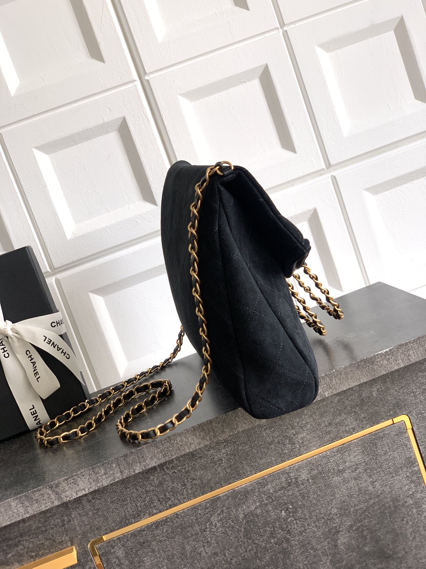 CHANEL高仿黑色菱格包 女款經典金鍊優雅造型|超A仿原單精品圖片 14 CHANEL高仿黑色菱格包 女款經典金鍊優雅造型|歐美奢侈品精品推薦